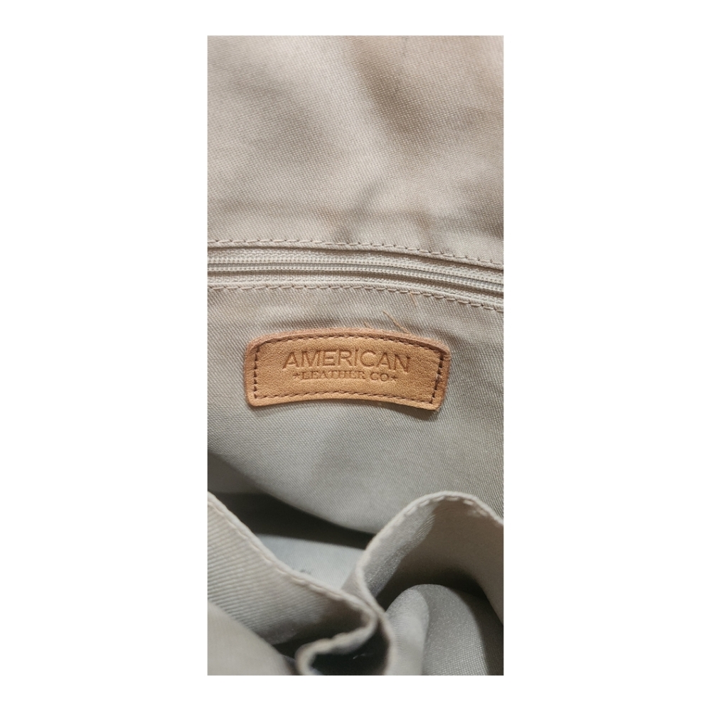 American Leather Co. Tan 100% Leather Purse Handbag Satch - Picture 12 of 14